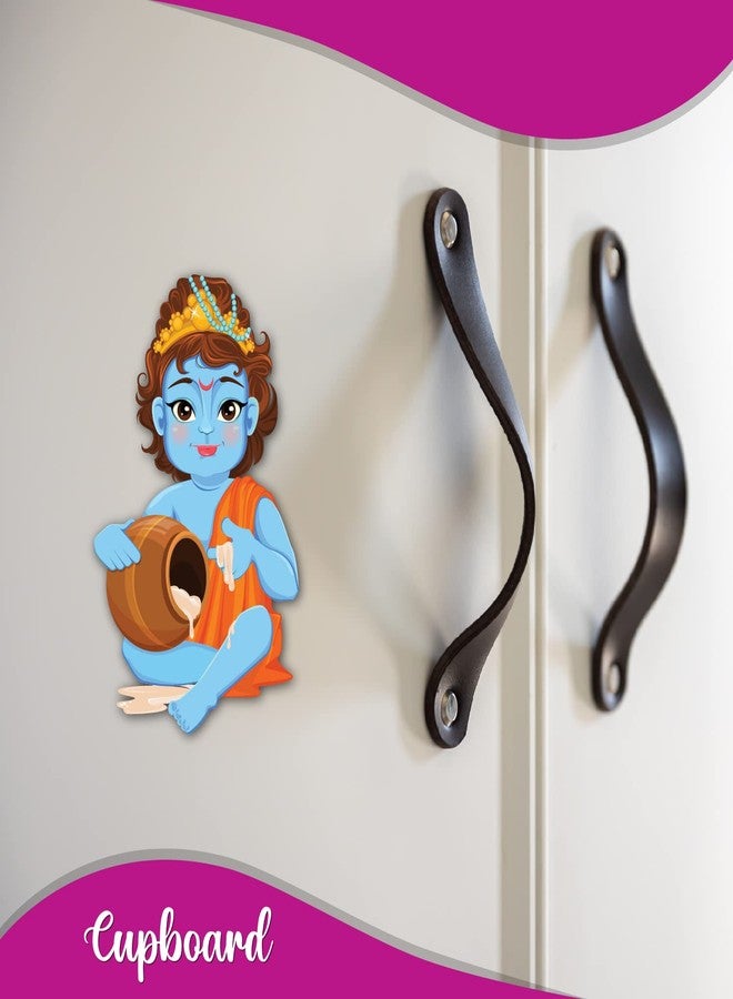 Bhai Please Lord Krishna Wooden Fridge Magnet (Pack of 1) Hindu God, Spiritual, Divine, Devotional Gift and Decorations - Image 2